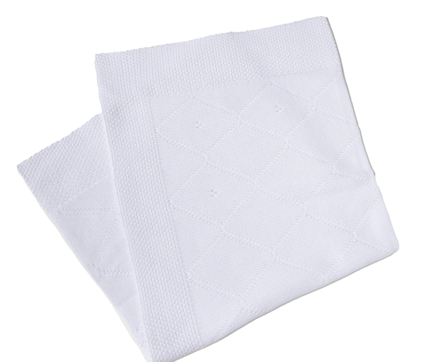 Classic Knit Receiving Blanket, White