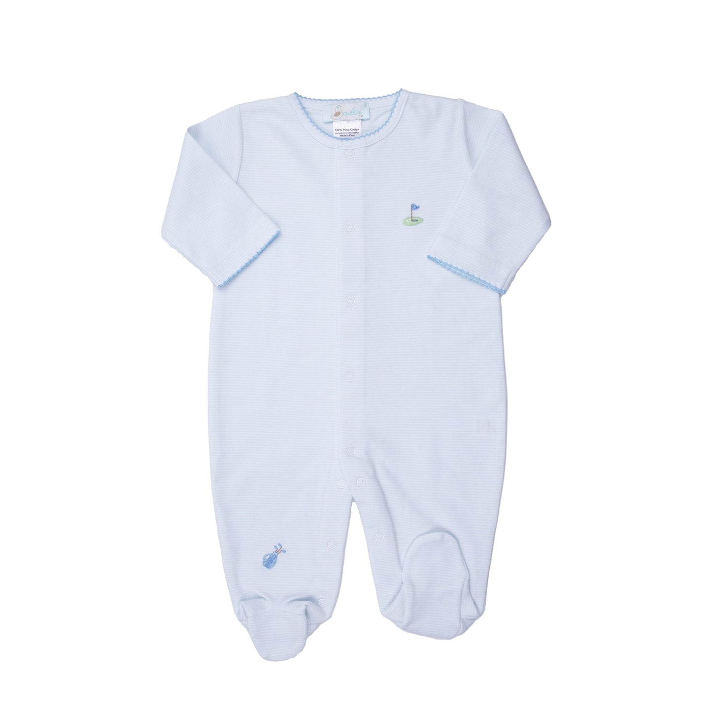 Golf Embroidered Pima Footie, Boys, Lt.Blue