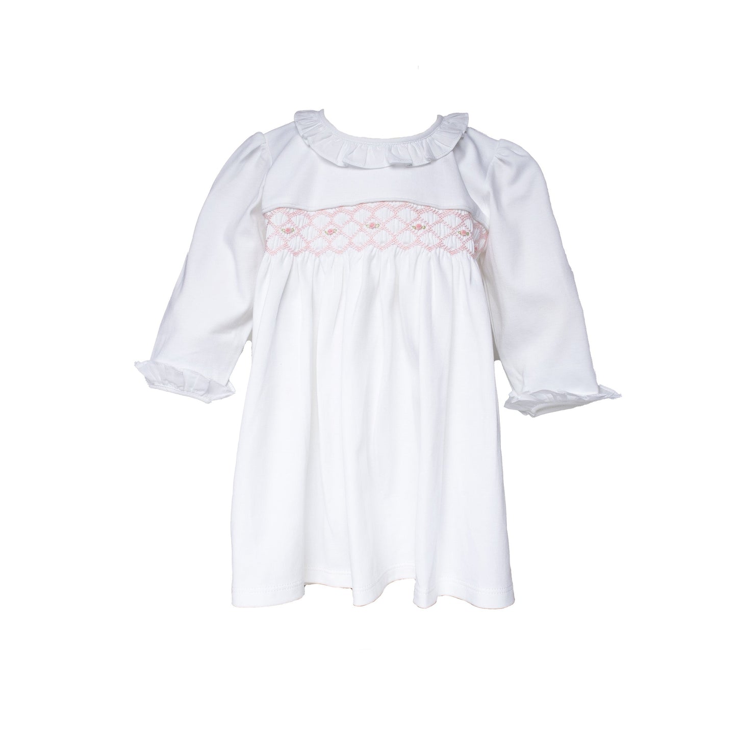 Baby Girl White Smocked Pima Cotton Dress