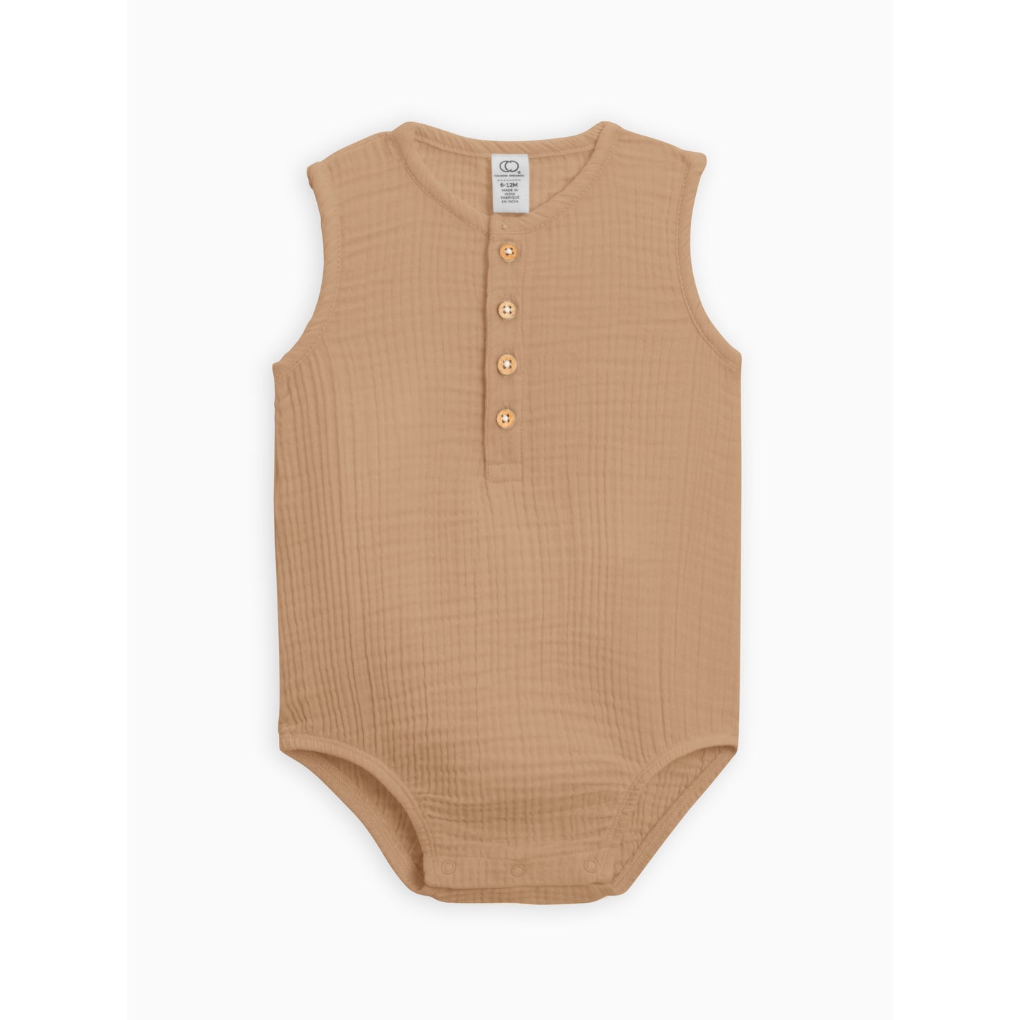 Organic Tan Bowie Muslin Romper