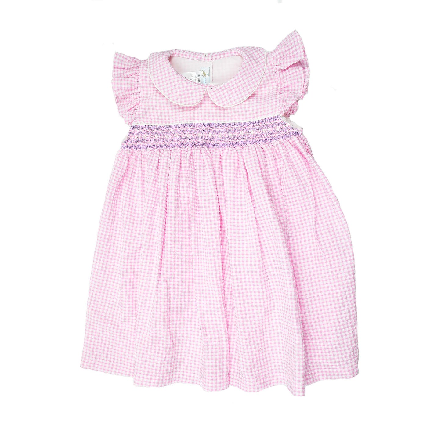 Girls Anna Smocked Dress Pink