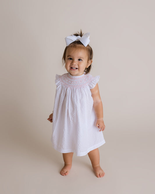 Baby Girl White Sweet Occasions Bishop Collar Dress