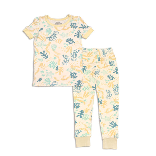 Boys Bamboo Short Sleeve Pajama Set (Reef Print)