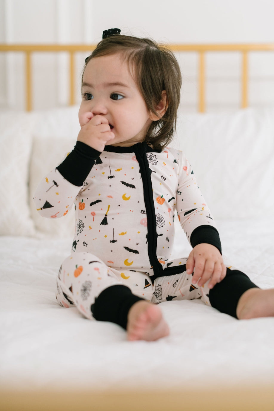 Girls Bamboo Baby Pajama Double Zip in Spooky Scenes