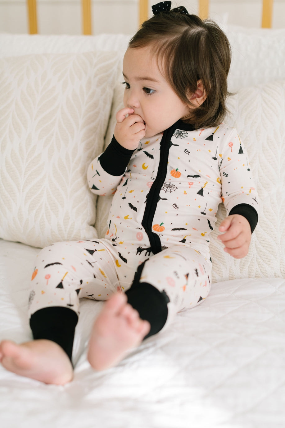 Girls Bamboo Baby Pajama Double Zip in Spooky Scenes