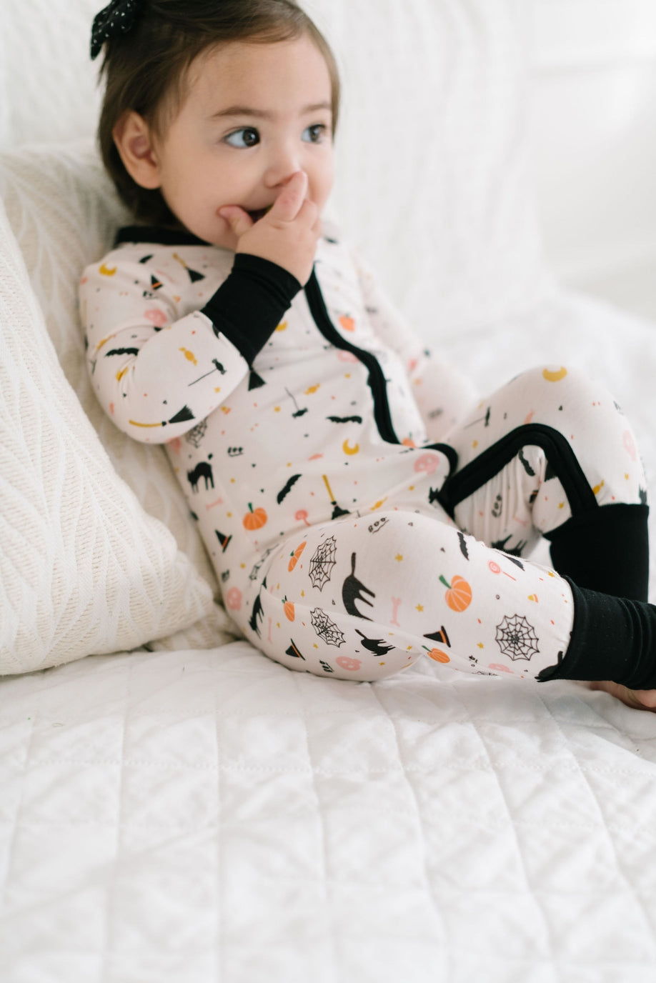 Girls Bamboo Baby Pajama Double Zip in Spooky Scenes