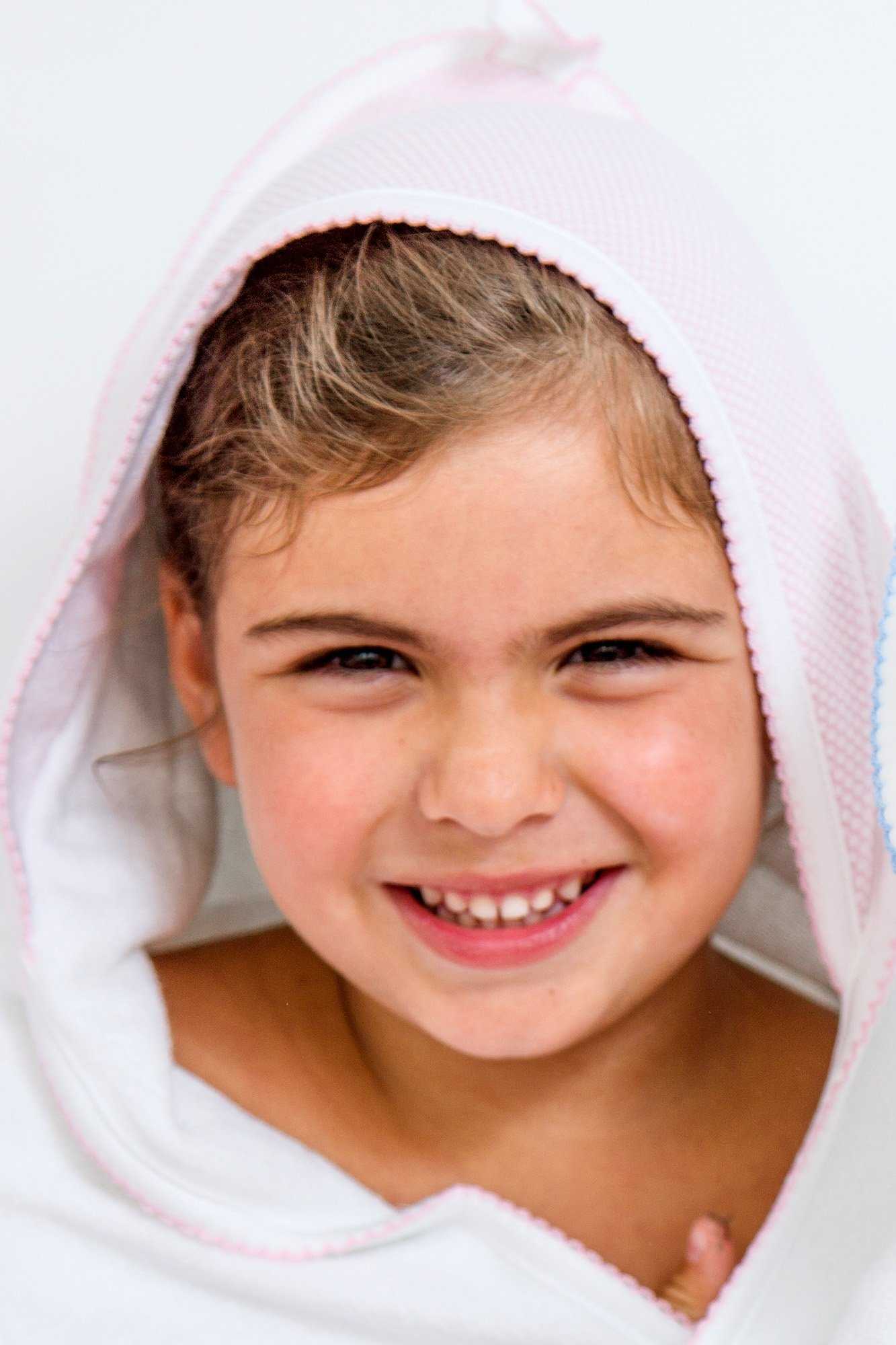 Baby Girl Pink Bubble Hooded Towel
