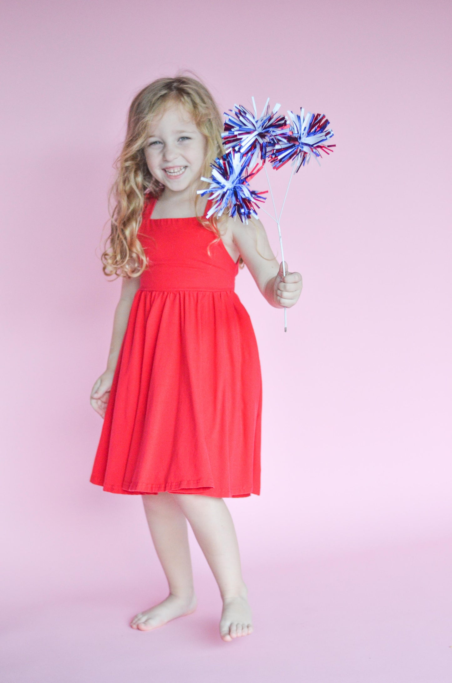 Girls Rosita Twirl Dress in Scarlet