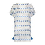 Capucine Women's Mini Caftan Blue Embroidery