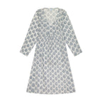 Women's "Le Reve" St Barth Caftan Navy Leaf