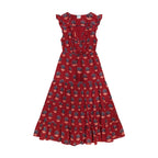 Giselle Women's Maxi Dress Bordeaux Block Print