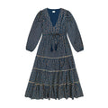 Odette Women's Maxi Dress Blue Floral Block Print