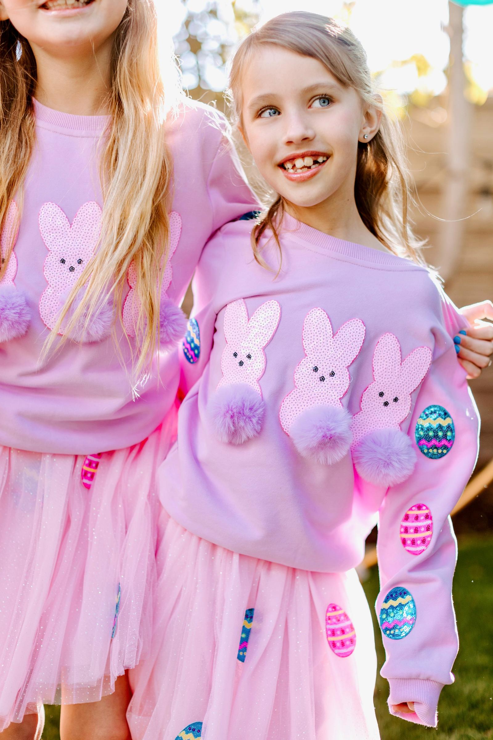 Girls Easter Bunny Crewneck Top