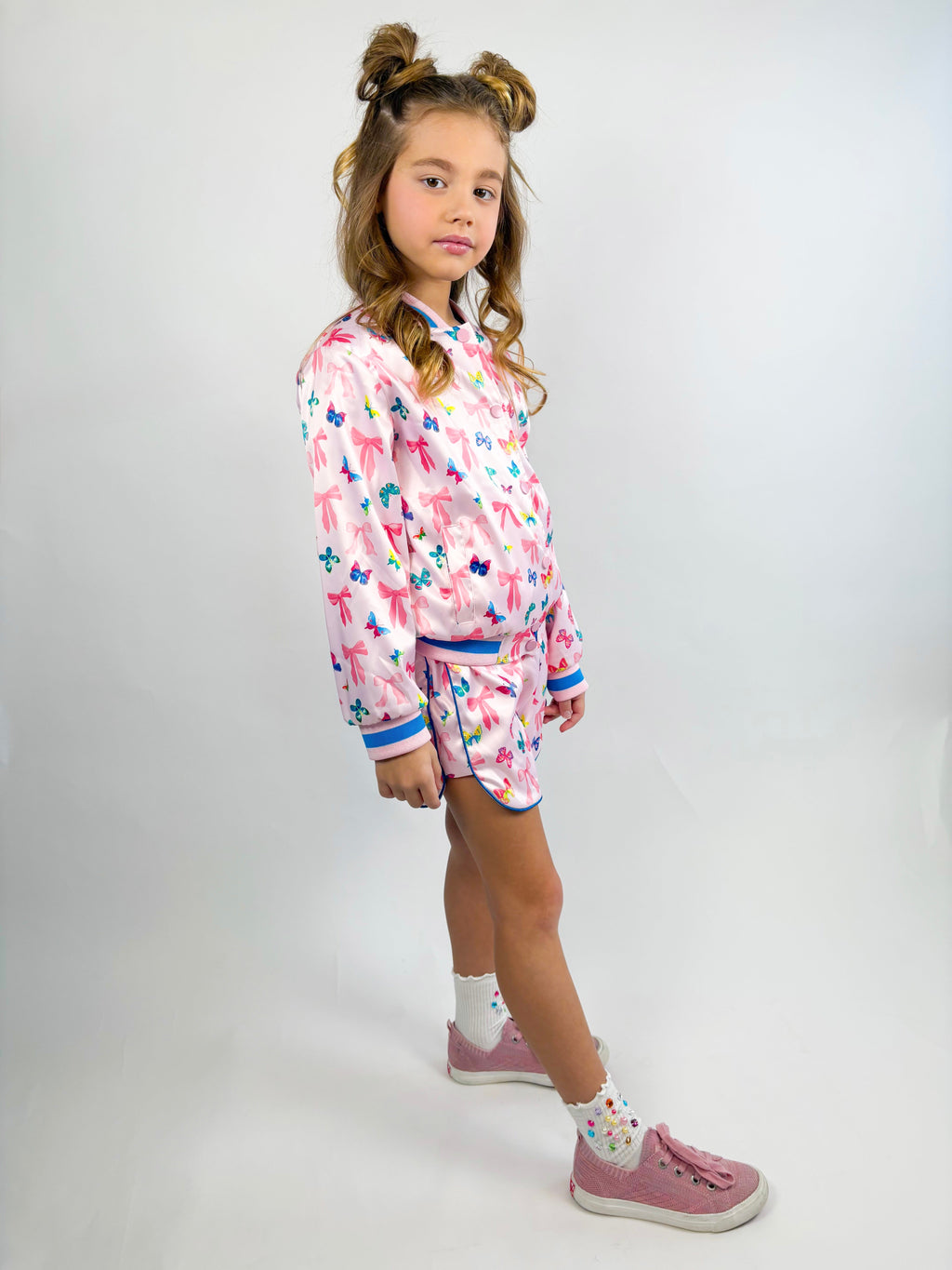 Girls Satin Bow Jacket