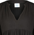 Martine Women's Popover Dress Black Cotton Gauze
