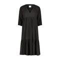 Martine Women's Popover Dress Black Cotton Gauze