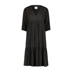 Martine Women's Popover Dress Black Cotton Gauze