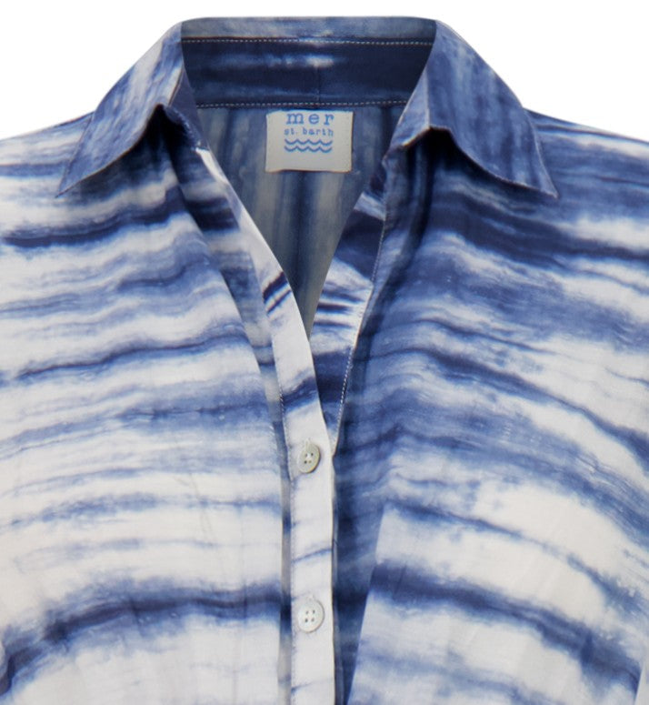 Anais Women's Shirtdress Navy Shibori