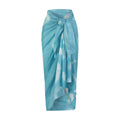 Cotton Saline Pareo Aqua Tie-Dye