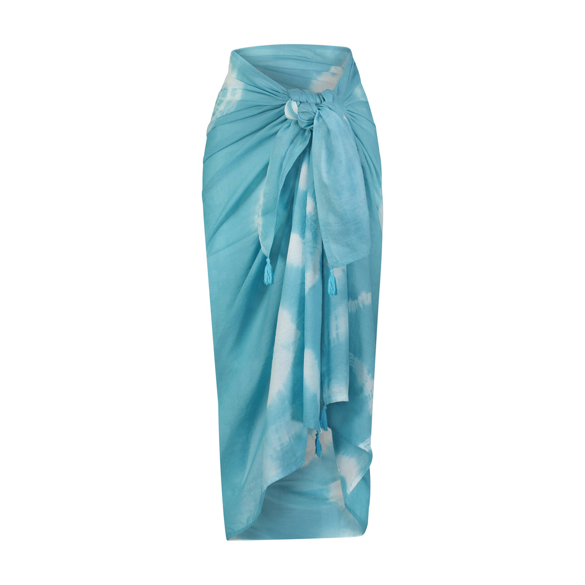 Cotton Saline Pareo Aqua Tie-Dye