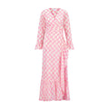 Genevieve Women's Ruffle Wrap Dress Shell Beach Pink