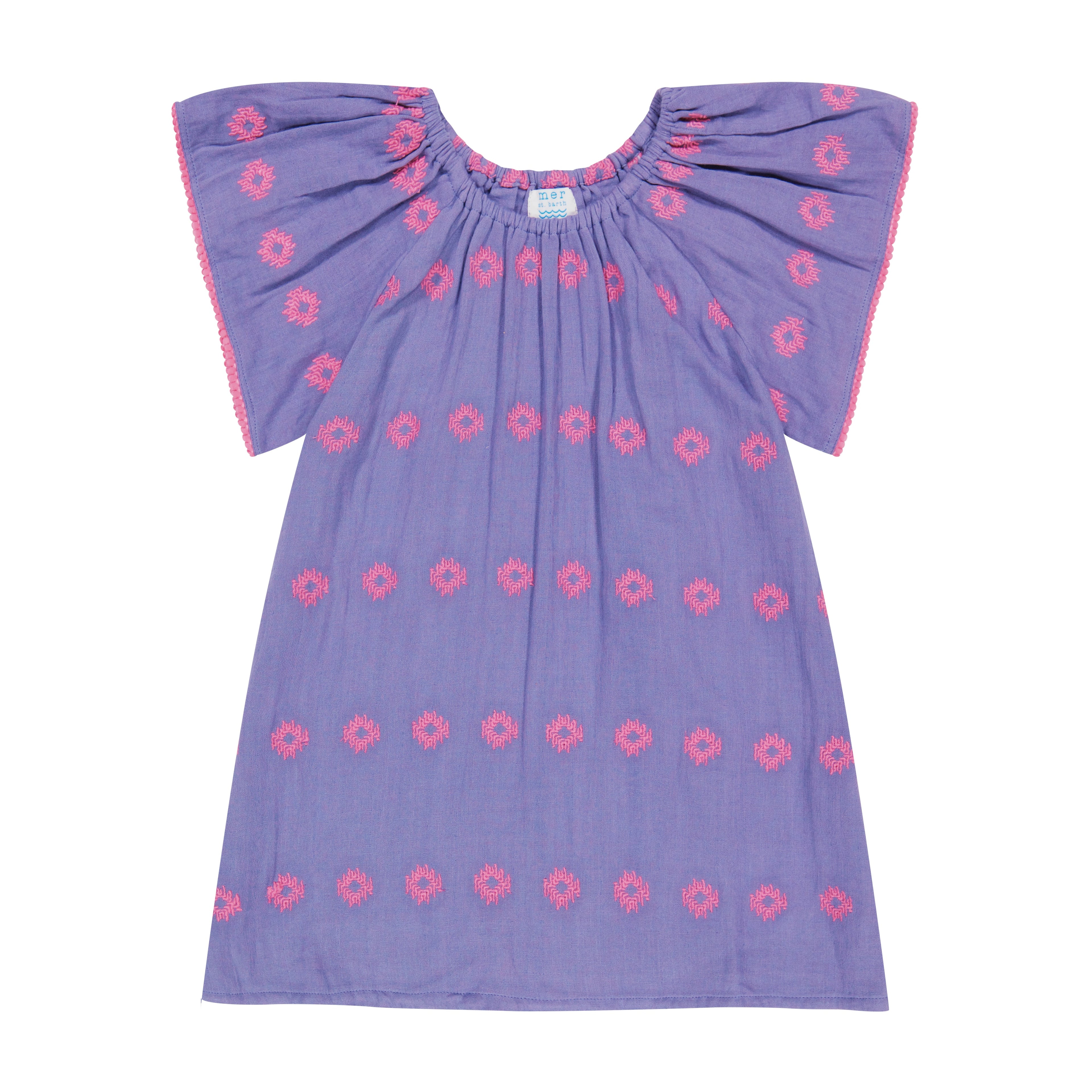 Mini Capucine Girl's Caftan Periwinkle Embroidery