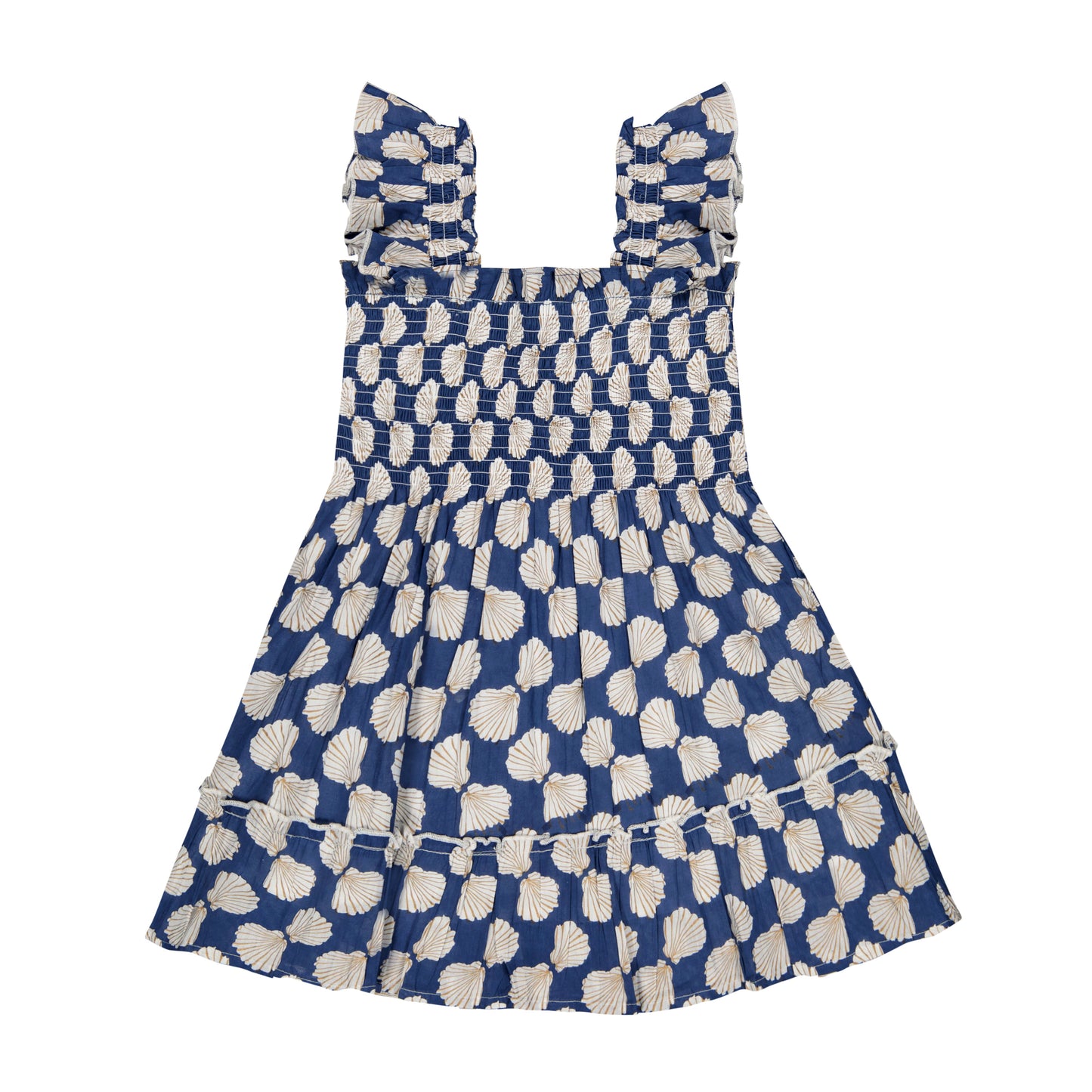 Mini Paloma Girls' Dress Shell Beach Navy