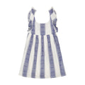 Daphne Girls Flutter Sleeve Dress Navy Stripe