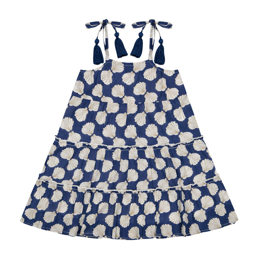 Bella Girls' Sundress Shell Beach Navy