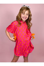 Pink Palm Tree Print Swimsuit Coverup