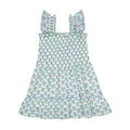 Mini Paloma Girls' Dress Aqua Floral Block Print