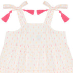 Bella Girls Shoulder Tie Sundress Neon Swiss Dot