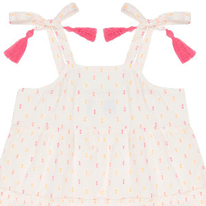 Bella Girls Shoulder Tie Sundress Neon Swiss Dot