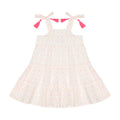 Bella Girls Shoulder Tie Sundress Neon Swiss Dot