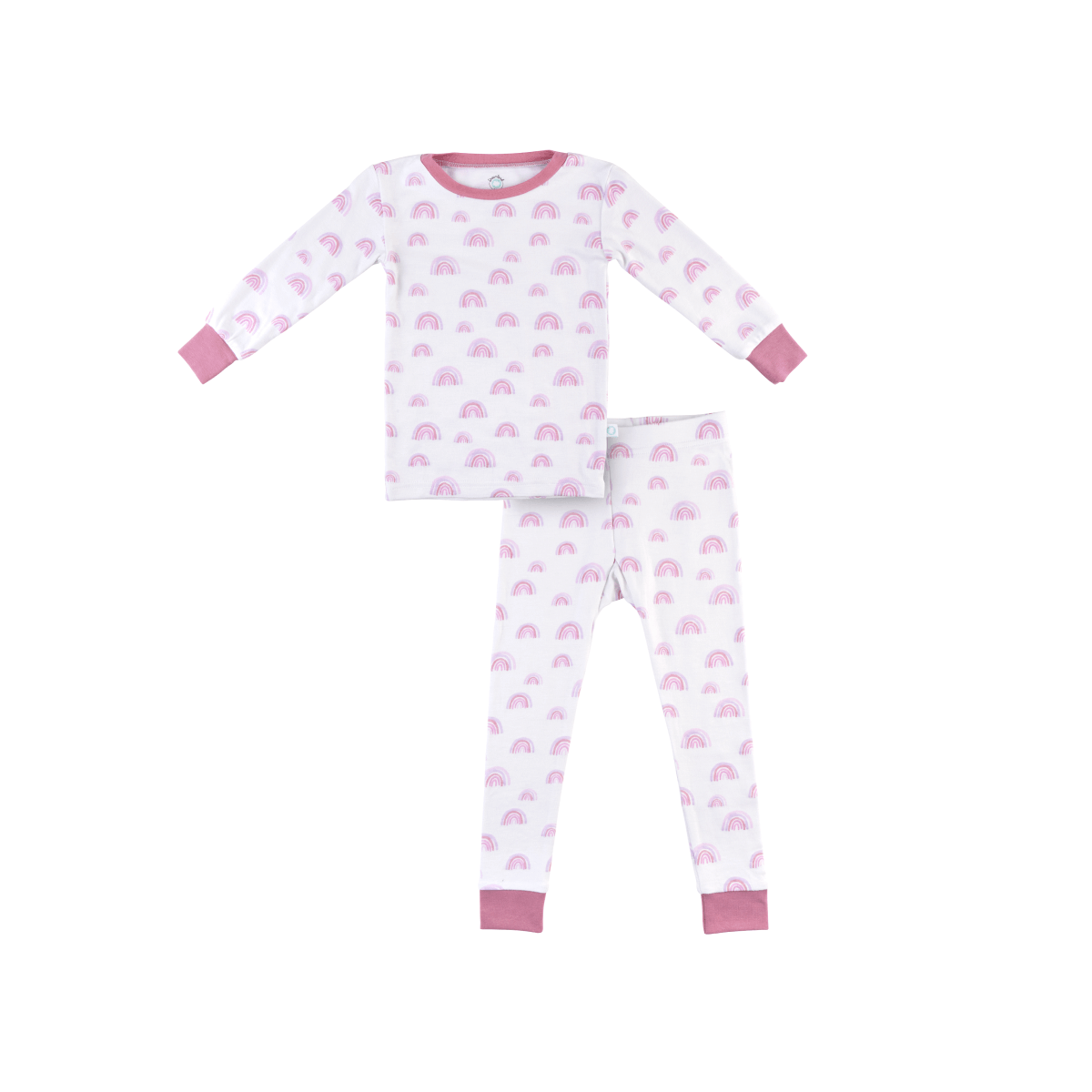 Pink Rainbow Bamboo Two-Piece Pajamas - Pink Rainbow