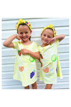 Girls Tie Dye Patched Fruit Dress