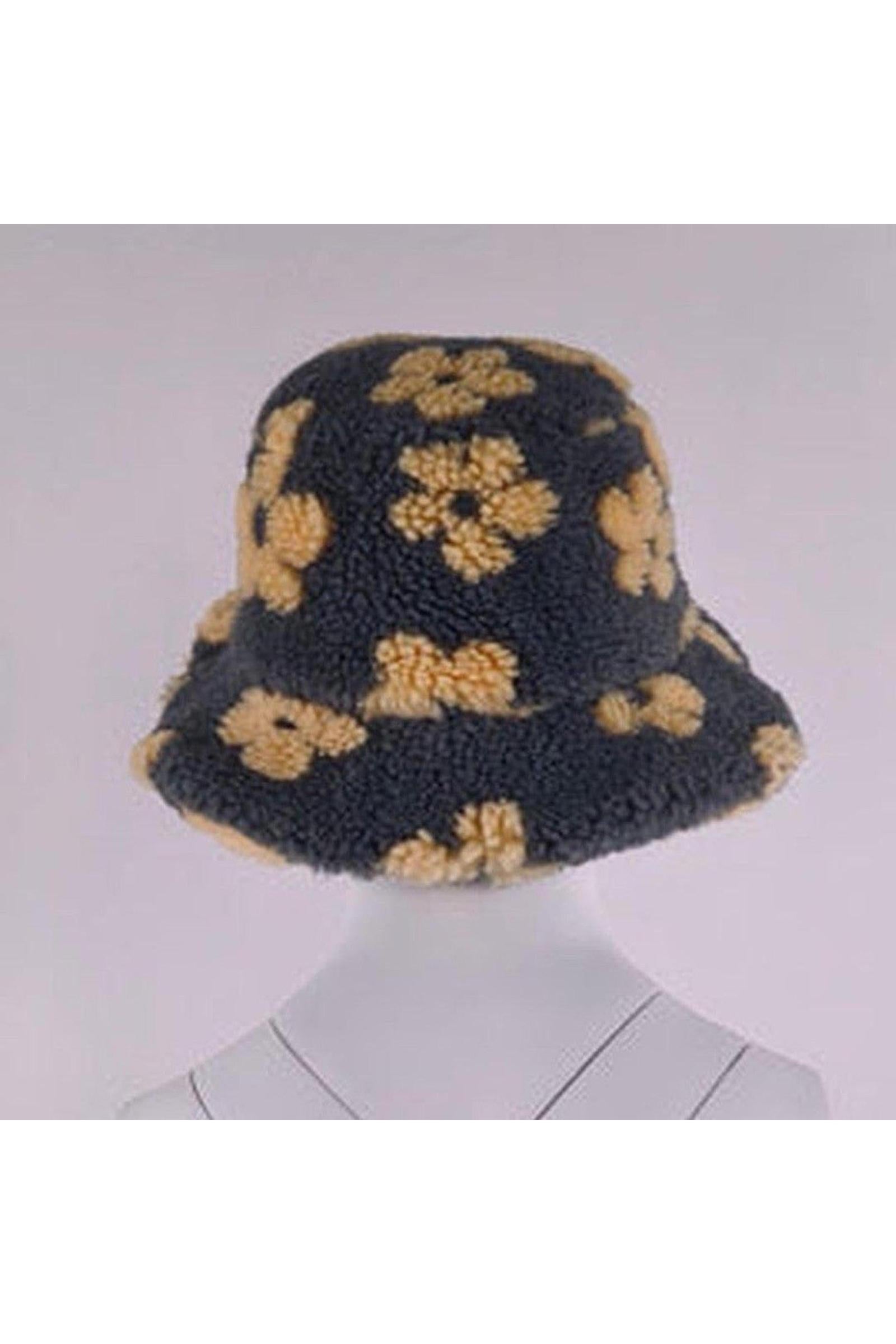 Toddler Sherpa Flower Bucket Hat