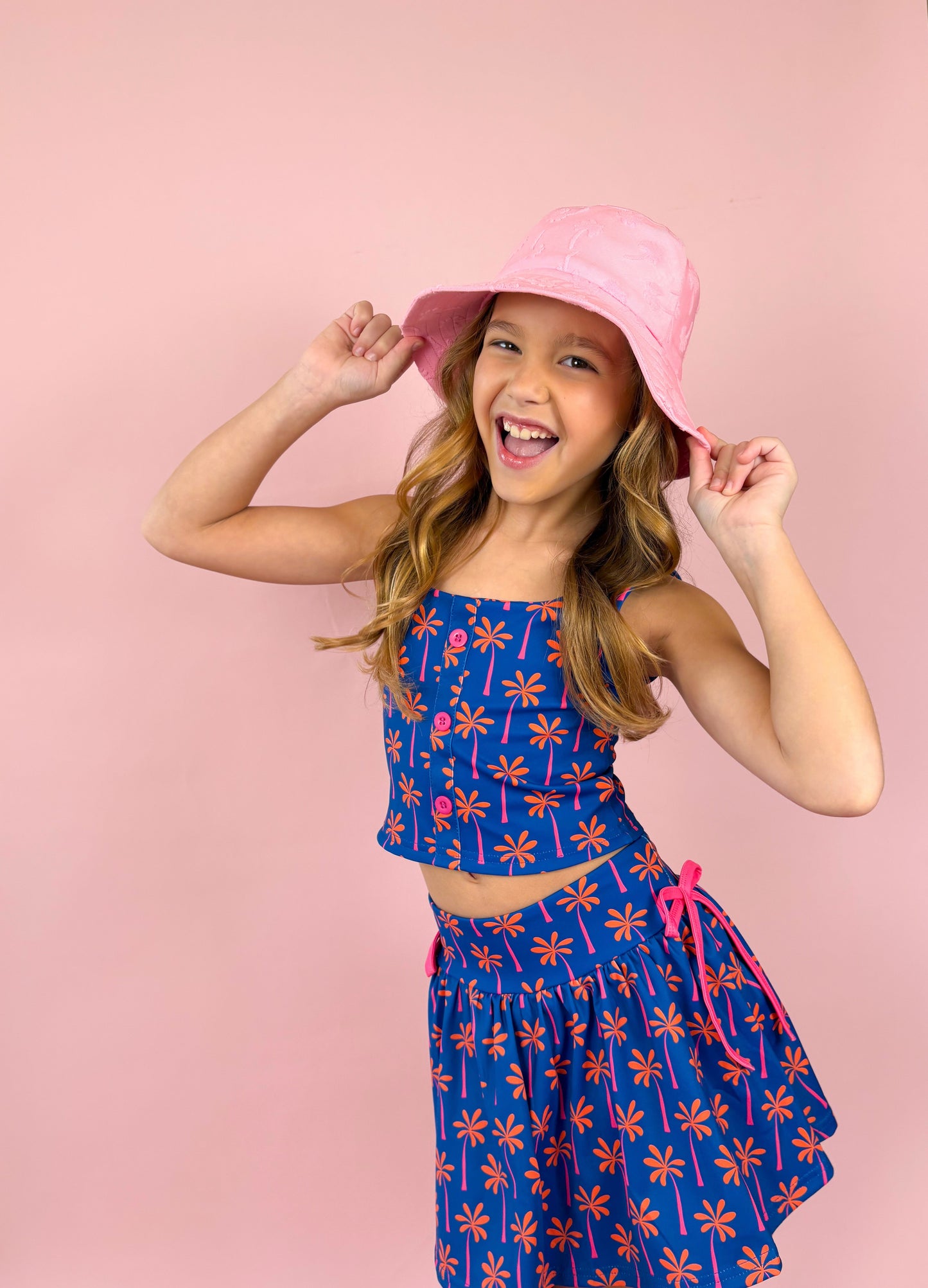Girls Palm Athletic Two-Pieced Tank and Skort Set