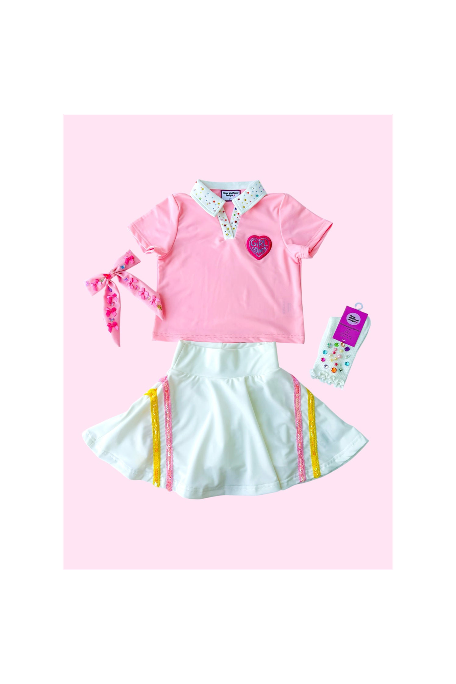 Girl Power Athletic Top and Skort Set