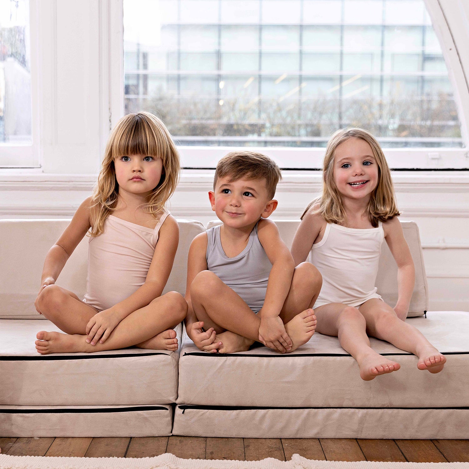 Bamboo Lounge Sets – Blue + White (2-Pack)