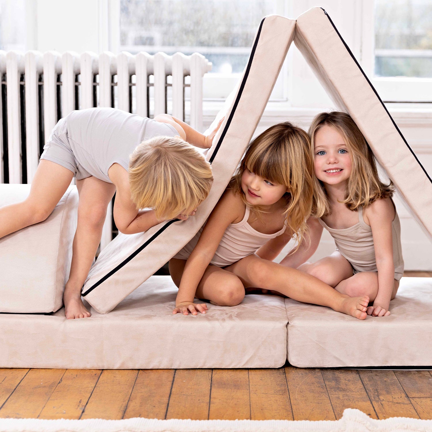 Bamboo Lounge Sets – Blue + White (2-Pack)