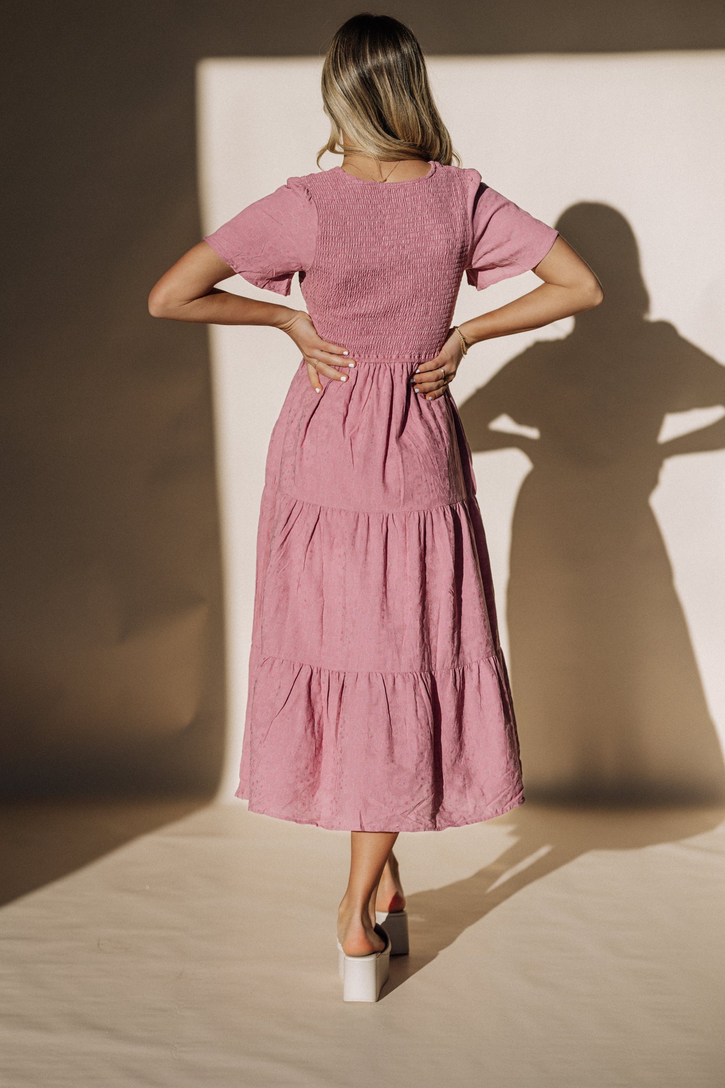 Tayla Midi Dress in Berry