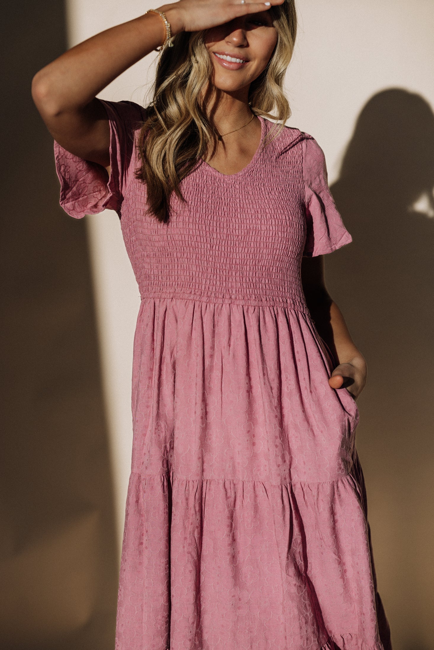 Tayla Midi Dress in Berry