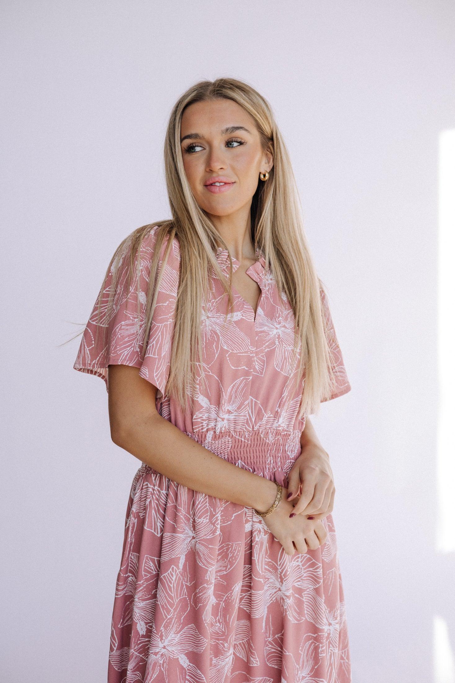 Gabby Maxi Dress in Light Pink