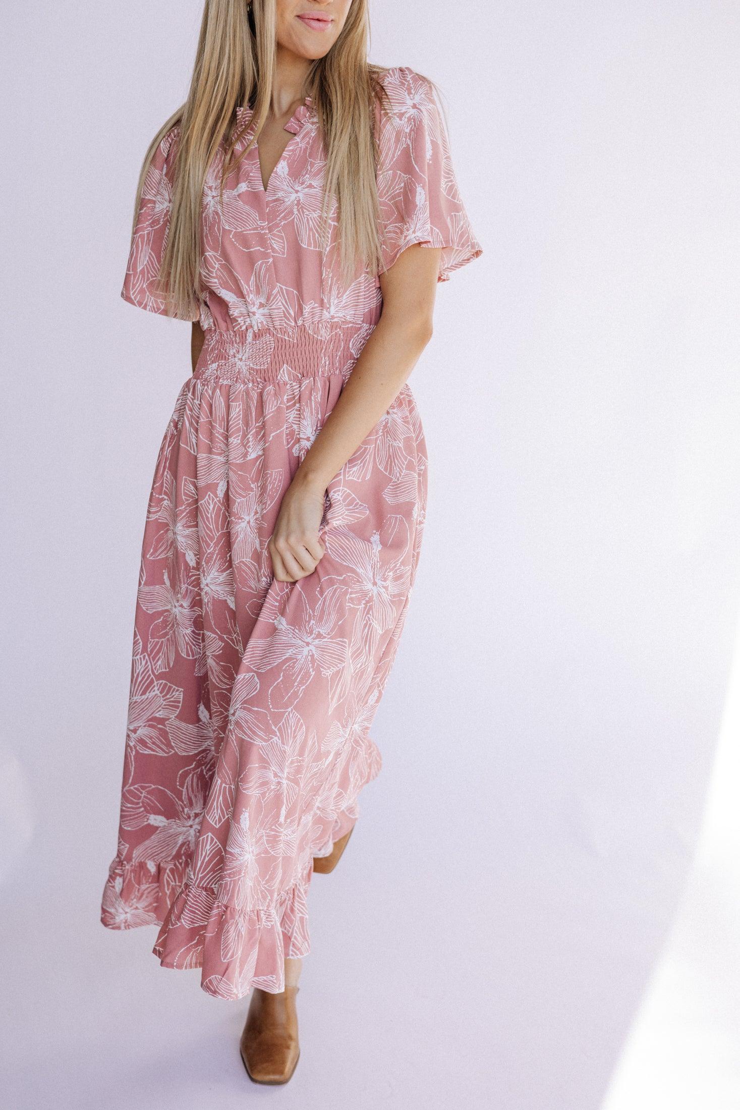 Gabby Maxi Dress in Light Pink