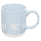 Snowflakes 14 oz Blue Stoneware Coffee Mug