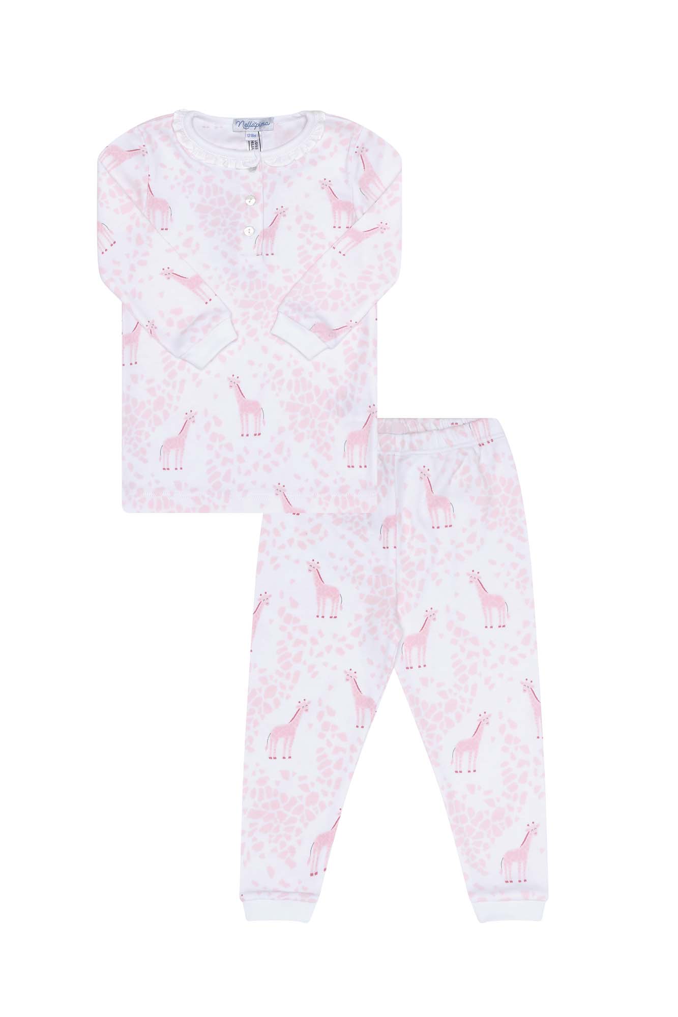 Girls Pink Giraffe Pima Cotton Pajama