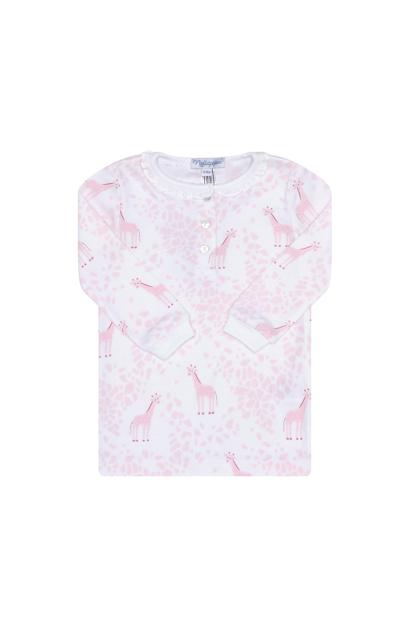 Girls Pink Giraffe Pima Cotton Pajama