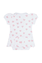 Baby Girl Pink Heart Print Pima Cotton Onesie Dress
