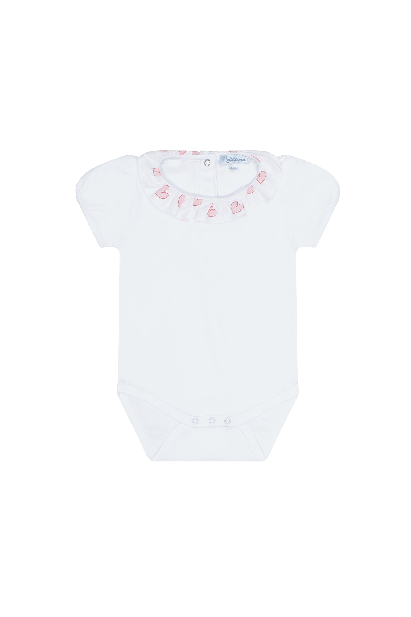 Pink Heart Print Pima Cotton Onesie Set